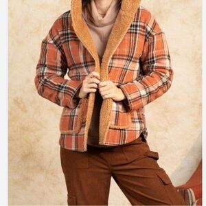 NWT Plaid Faux Fur Lined Women's Jacket Size Small